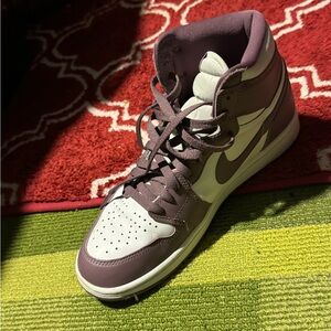 Purple and White Air Jordan 1 dunks High-Top Sneaker